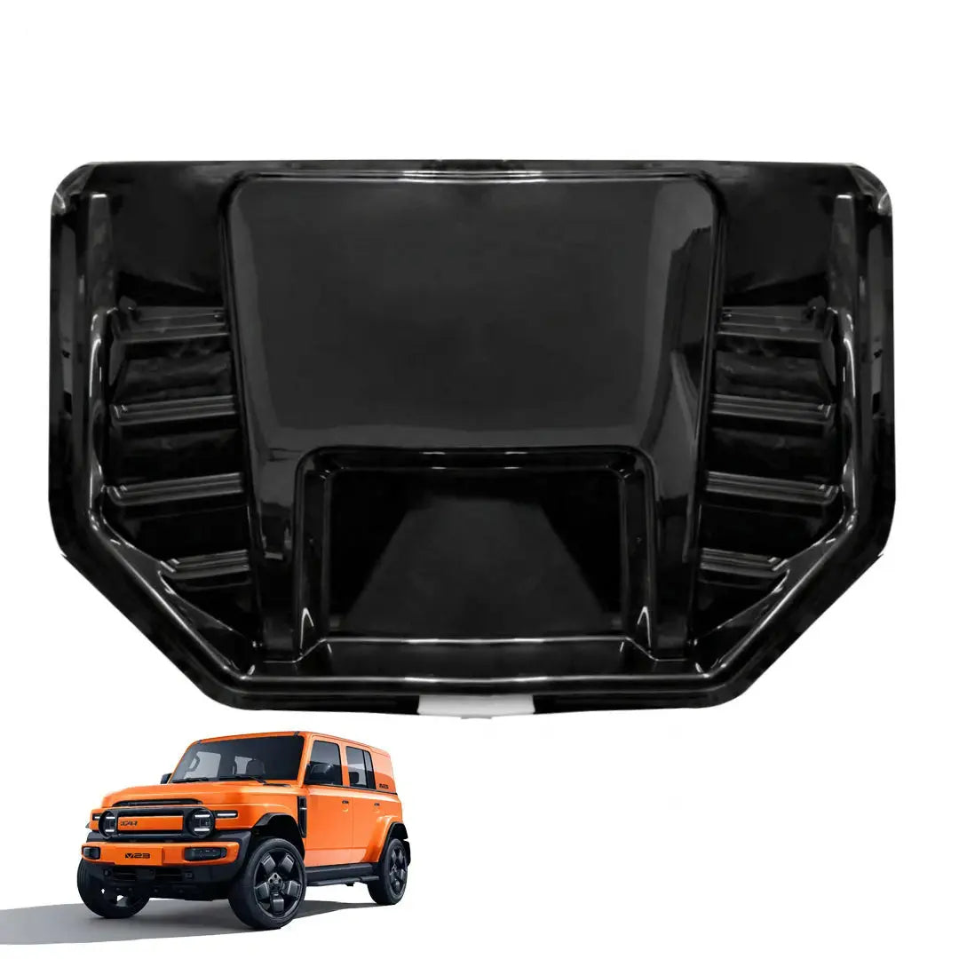 iCAUR V23 Gloss Black Cyber Style Plastic Bonnet Scoop