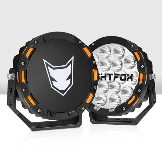 LIGHTFOX Iconic 7inch LED Driving Lights with wiring harness