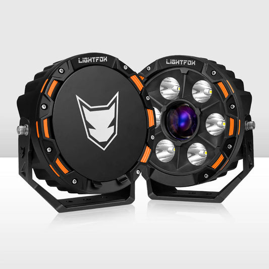 LIGHTFOX 7 Inch Laser LED Driving Light Laser Beam Driving Light 4x4 Offroad LED Laser Spotlight with wiring harness