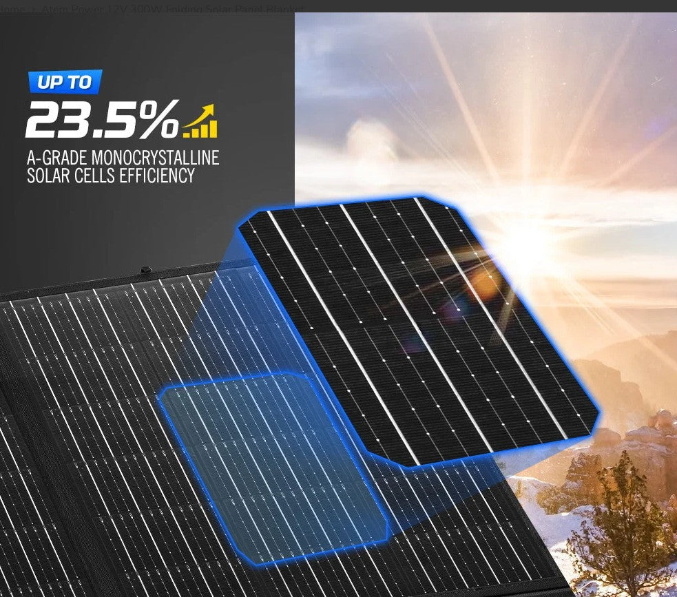 Atem Power 12V 300W Folding Solar Panel Blanket
