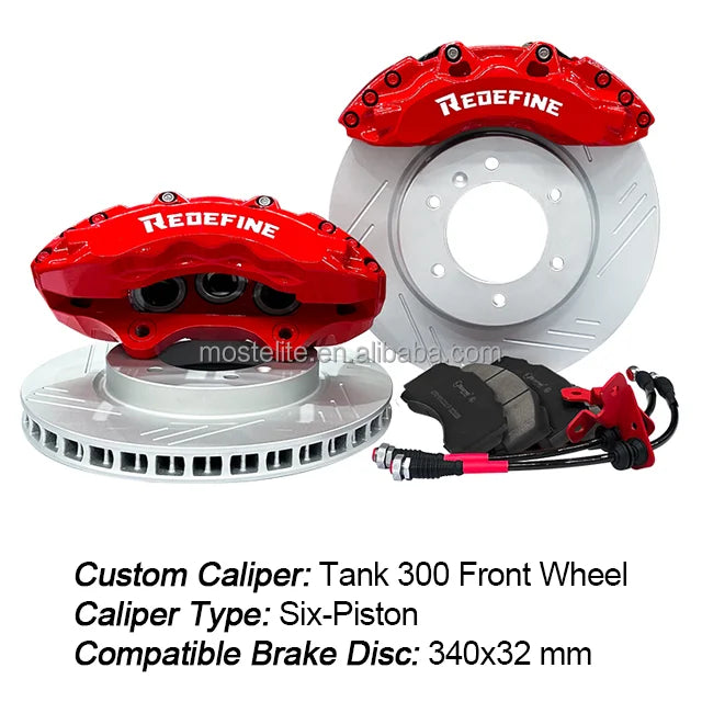 High Performance Pads Disc 6 Piston Front Rear Wheel Brake Caliper Kit for GWM Tank 300 Accessories