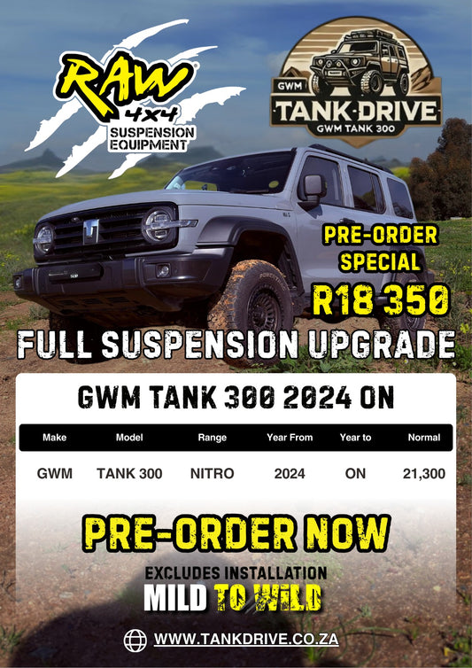 GWM Tank 300 2 inch RAW4x4 Suspension Kit - Coming soon!