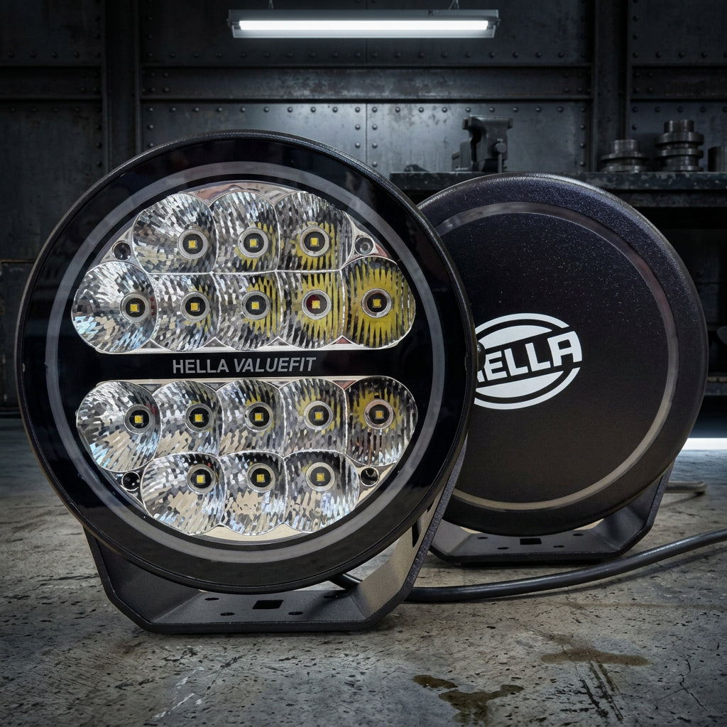 Hella 7 Inch ValueFit LED Spotlight SET with Harness