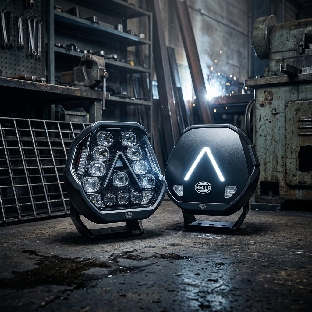 Hella 9 Inch Antares LED Spotlight SET with Harness