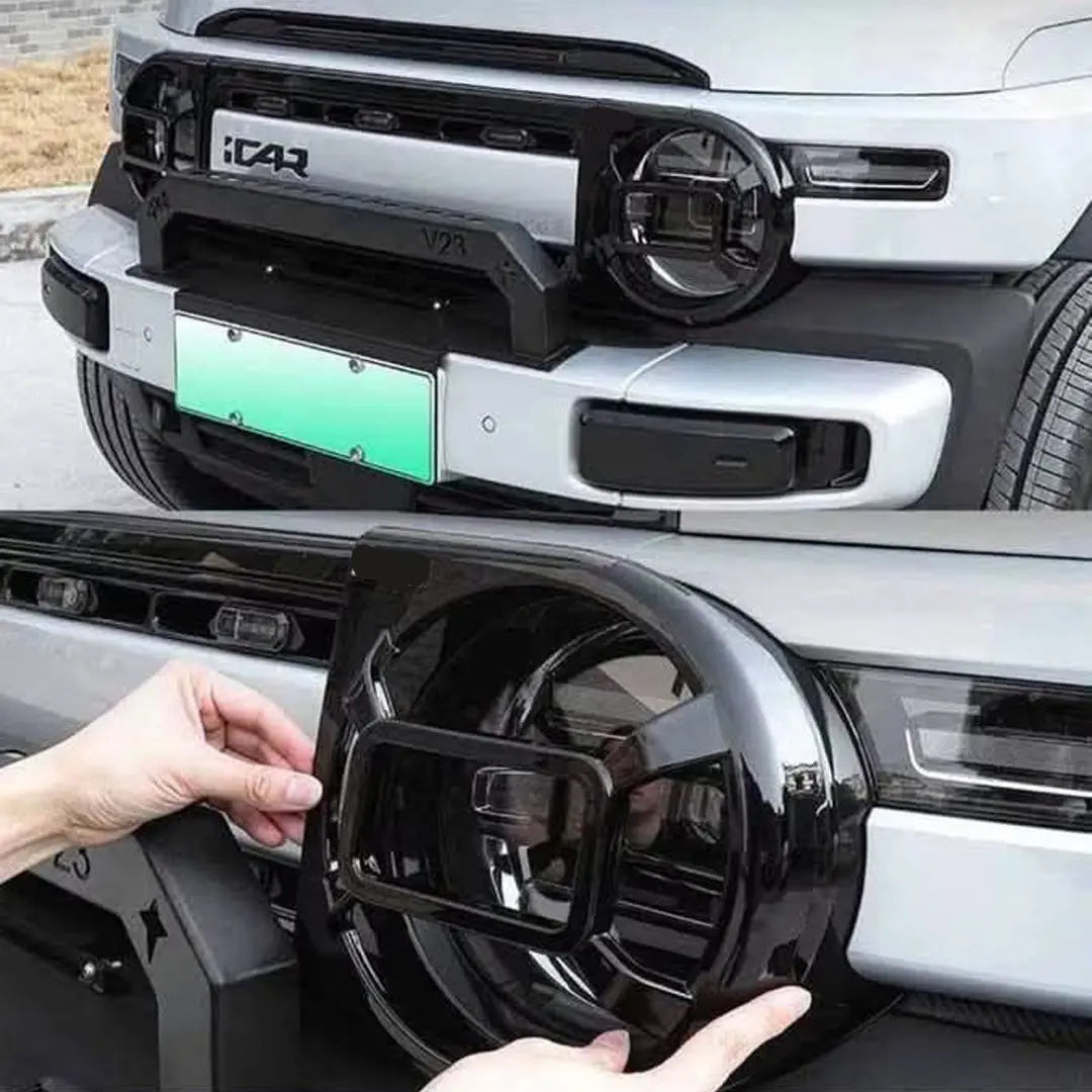 iCAUR V23 Gloss Black Headlight Guard Trim