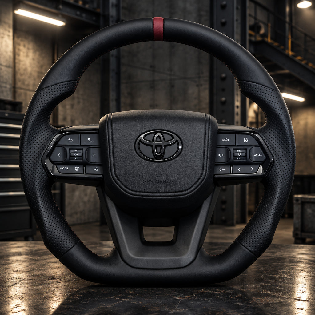 Toyota VX300 Merlot Stripe Steering Wheel - Steering Wheel Upgrade Muddy Brown Edition