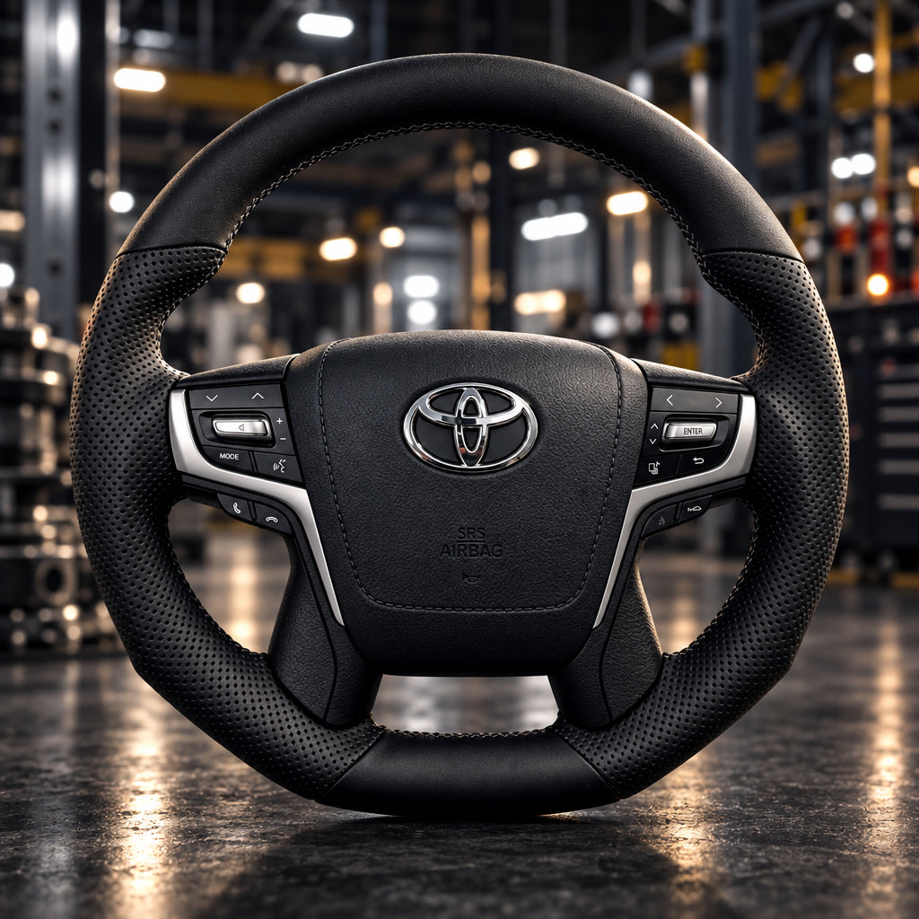 Toyota VX200 Perforated Black Leather Steering Wheel